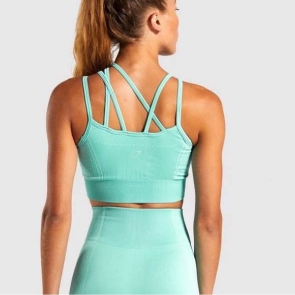 Gymshark Mint Blue Ultra Seamless Sports Bra - Picture 3 of 7